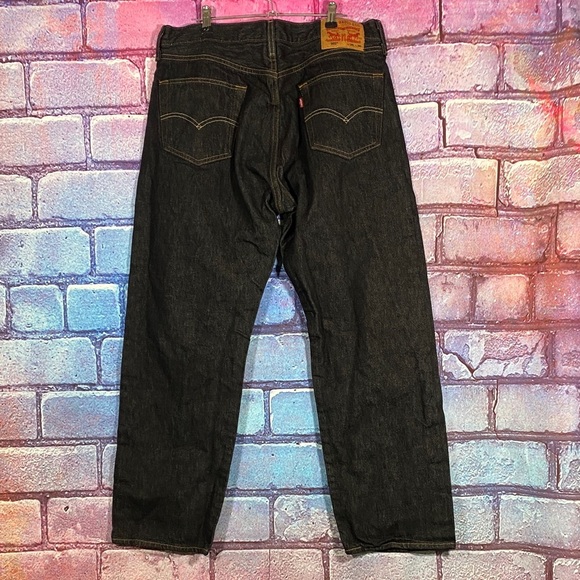 Levi’s 501 Black Denim Jeans Men’s 36x30 Button Fly Straight Leg Classic Vintage - Picture 7 of 10